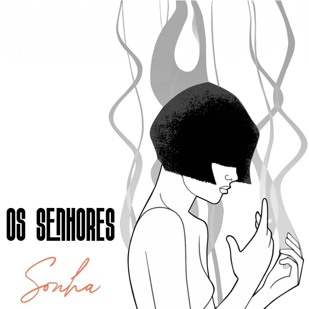 Capa do single Sonha: desenho de uma mulher de cabelo preto a tapar os olhos.